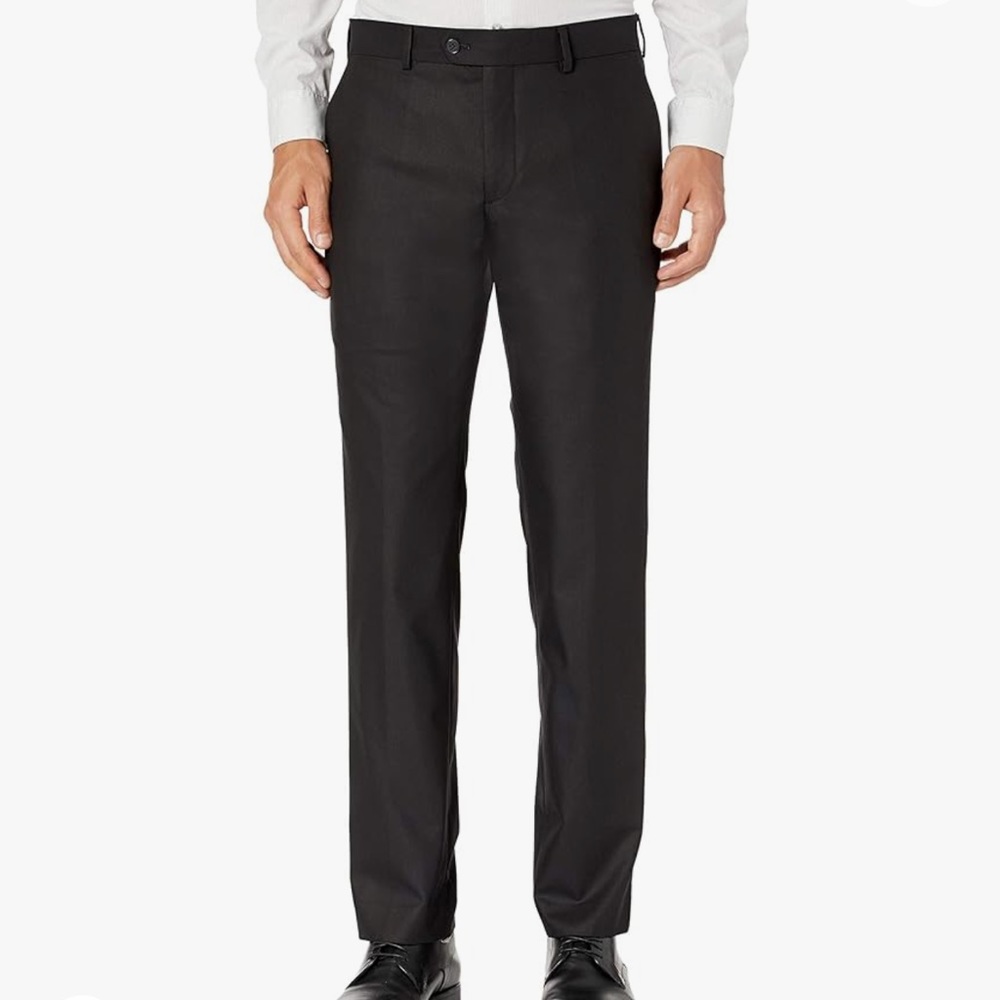 Savile Row Co. Men’s Black Solid Skinny Fit Pants